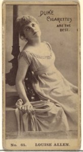 Card Number 65, Louise Allen, from the Actors and Actresses series (N145-6) issued by Duke Sons & Co. to promote Duke Cigarettes MET DP840234