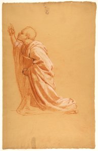 Cleric (lower register; study for wall paintings in the Chapel of Saint Remi, Sainte-Clotilde, Paris, 1858) MET DP812056