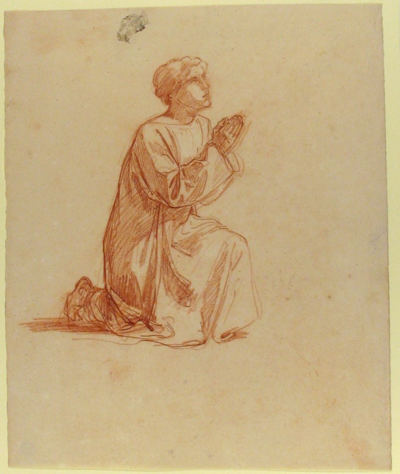 Cleric (lower register; study for wall paintings in the Chapel of Saint Remi, Sainte-Clotilde, Paris, 1858) MET 1989.122.38