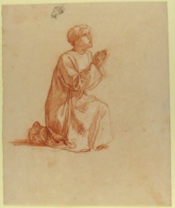 Cleric (lower register; study for wall paintings in the Chapel of Saint Remi, Sainte-Clotilde, Paris, 1858) MET 1989.122.38