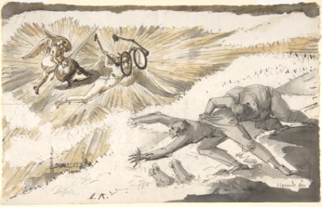 Carl Ehrenswärd as Apollo, flying to inspect Sergel and Abilgaard MET DP802828