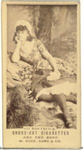 Card Number 623, Miss French, from the Actors and Actresses series (N145-3) issued by Duke Sons & Co. to promote Cross Cut Cigarettes MET DP839753