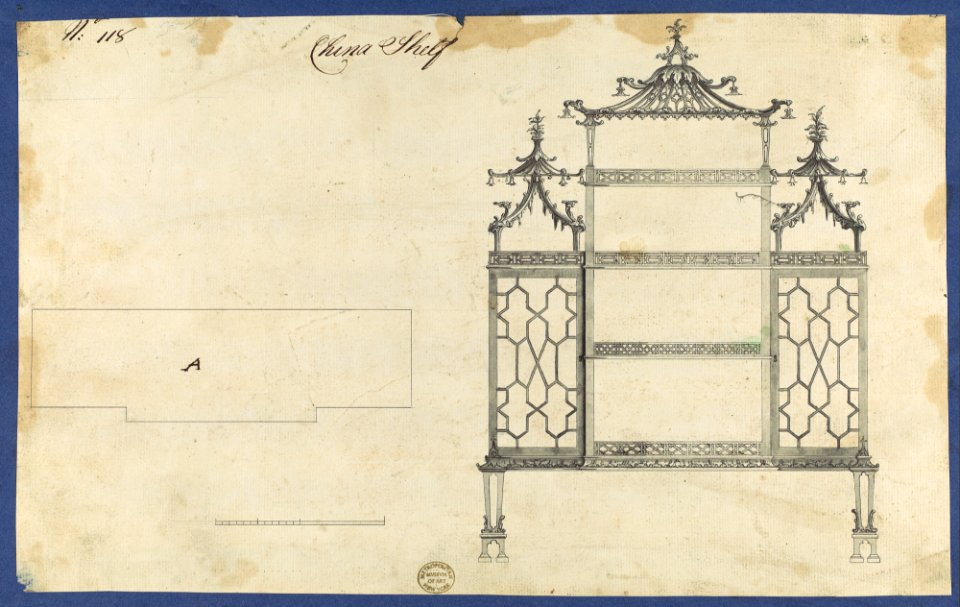 China Shelf, from Chippendale Drawings, Vol. II MET DP118240