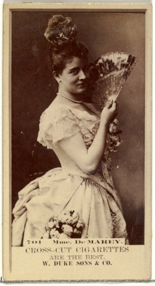 Card Number 701, Mme. De Marey, from the Actors and Actresses series (N145-3) issued by Duke Sons & Co. to promote Cross Cut Cigarettes MET DP839730