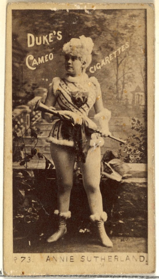 Card Number 73, Annie Sutherland, from the Actors and Actresses series (N145-4) issued by Duke Sons & Co. to promote Cameo Cigarettes MET DP840008