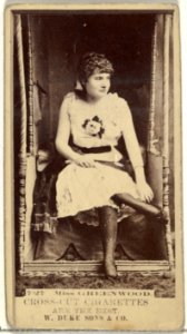 Card Number 727, Miss Greenwood, from the Actors and Actresses series (N145-3) issued by Duke Sons & Co. to promote Cross Cut Cigarettes MET DP839760