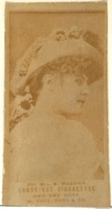 Card Number 596, Mrs. A. Maddick, from the Actors and Actresses series (N145-3) issued by Duke Sons & Co. to promote Cross Cut Cigarettes MET DP839793