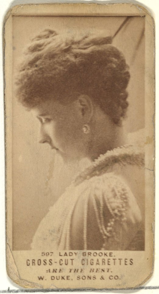 Card Number 597, Lady Brooke, from the Actors and Actresses series (N145-3) issued by Duke Sons & Co. to promote Cross Cut Cigarettes MET DP839696