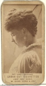 Card Number 597, Lady Brooke, from the Actors and Actresses series (N145-3) issued by Duke Sons & Co. to promote Cross Cut Cigarettes MET DP839696