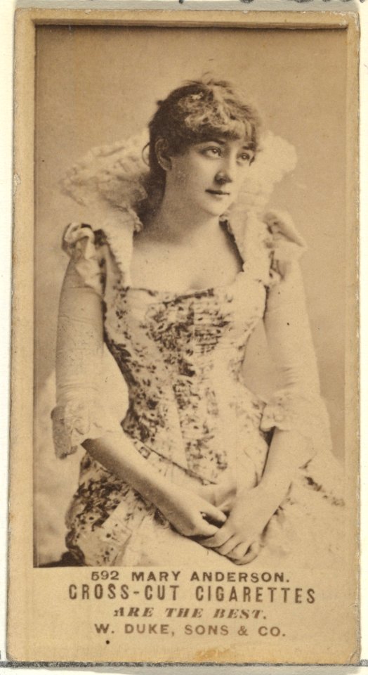 Card Number 592, Mary Anderson, from the Actors and Actresses series (N145-3) issued by Duke Sons & Co. to promote Cross Cut Cigarettes MET DP839678