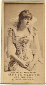 Card Number 592, Mary Anderson, from the Actors and Actresses series (N145-3) issued by Duke Sons & Co. to promote Cross Cut Cigarettes MET DP839678