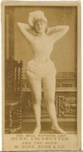 Card Number 598, Miss Sutherland, from the Actors and Actresses series (N145-7) issued by Duke Sons & Co. to promote Duke Cigarettes MET DP840512