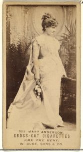 Card Number 593, Mary Anderson, from the Actors and Actresses series (N145-3) issued by Duke Sons & Co. to promote Cross Cut Cigarettes MET DP839677
