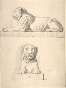 Classical Sculpture of a Lion, Front and Side Views MET DP804390