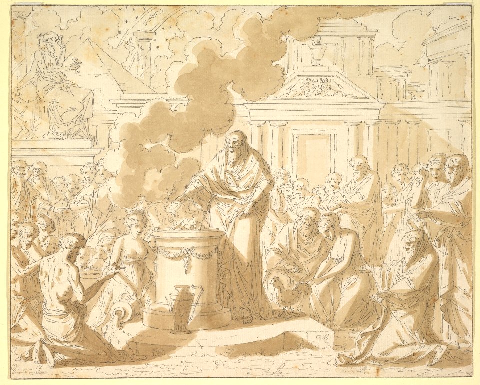 Classical Scene with Figures Gathered around a Sacrificial Altar MET DP830190