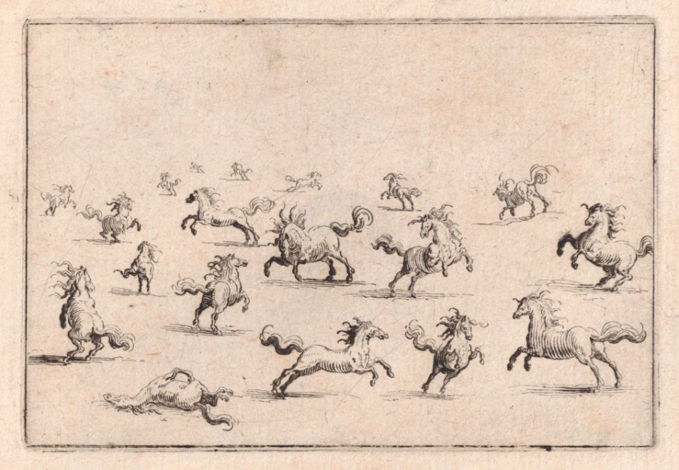 Chevaux Courant en Liberté (Horses Running Freely) Met DP890451