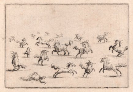 Chevaux Courant en Liberté (Horses Running Freely) Met DP890451