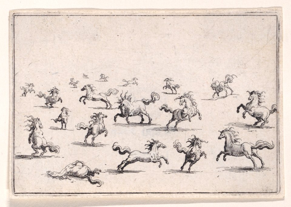 Chevaux Courant en Liberté (Horses Running Freely) Met DP890432