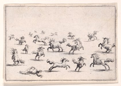 Chevaux Courant en Liberté (Horses Running Freely) Met DP890432
