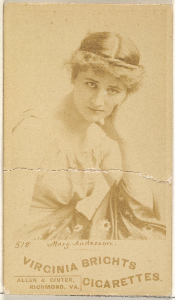 Card 518, Mary Anderson, from the Actors and Actresses series (N45, Type 6) for Virginia Brights Cigarettes MET DP831177