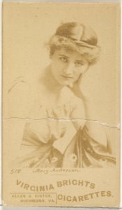Card 518, Mary Anderson, from the Actors and Actresses series (N45, Type 6) for Virginia Brights Cigarettes MET DP831177
