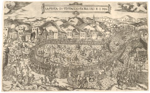 Carnival games held on the Mount Testaccio in Rome MET DP859980