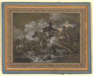 Cavalry Skirmish with a Fallen Soldier at Right MET DP223075