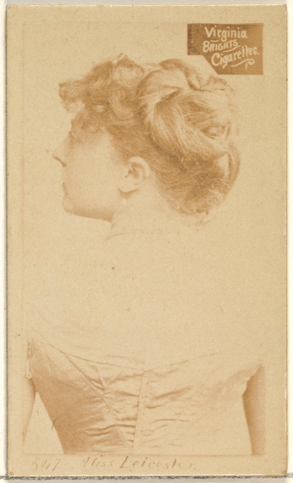 Card 647, Miss Leicester, from the Actors and Actresses series (N45, Type 2) for Virginia Brights Cigarettes MET DP830962