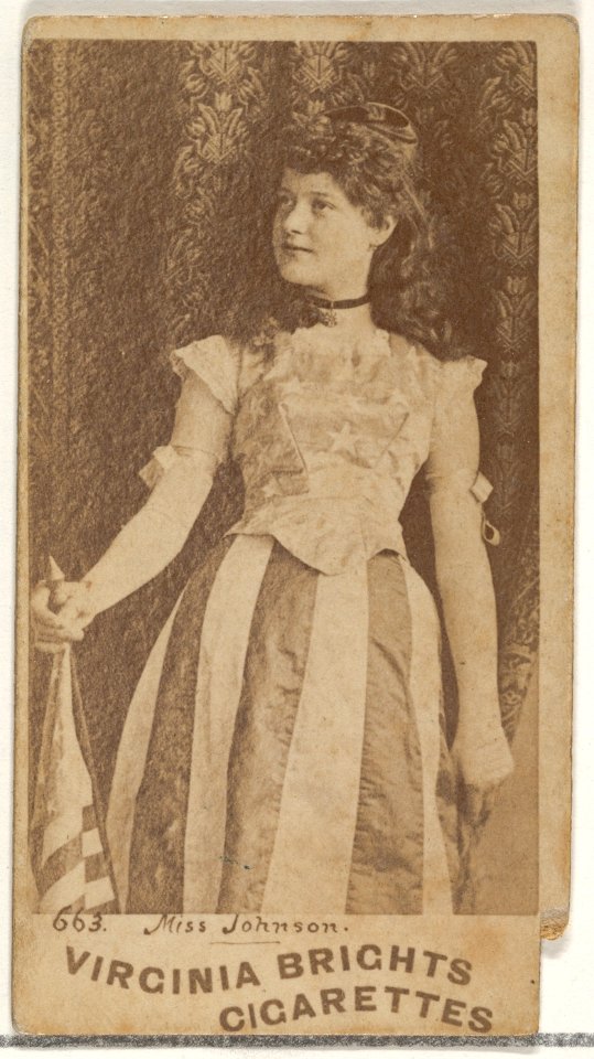 Card 663, Miss Johnson, from the Actors and Actresses series (N45, Type 1) for Virginia Brights Cigarettes MET DP830352