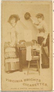 Card 6, from the series, Cigarette Making Girls (N46) for Virginia Brights Cigarettes MET DP831734