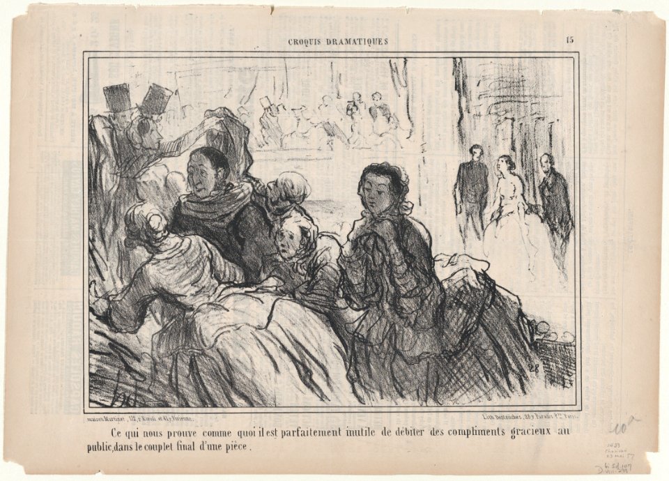 Ce qui nous prouve comme quoi il est... inutile..., from Croquis Dramatiques, published in Le Charivari, May 23, 1857 MET DP876646
