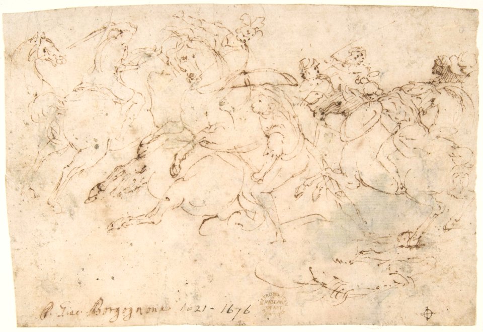 Cavalry Engagement (recto); Concert of Angels (verso) MET DP807658