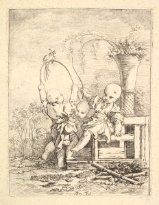 Chinese Children Playing with a Parrot MET DP826277