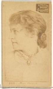 Card 663, Miss Haven, from the Actors and Actresses series (N45, Type 2) for Virginia Brights Cigarettes MET DP830949