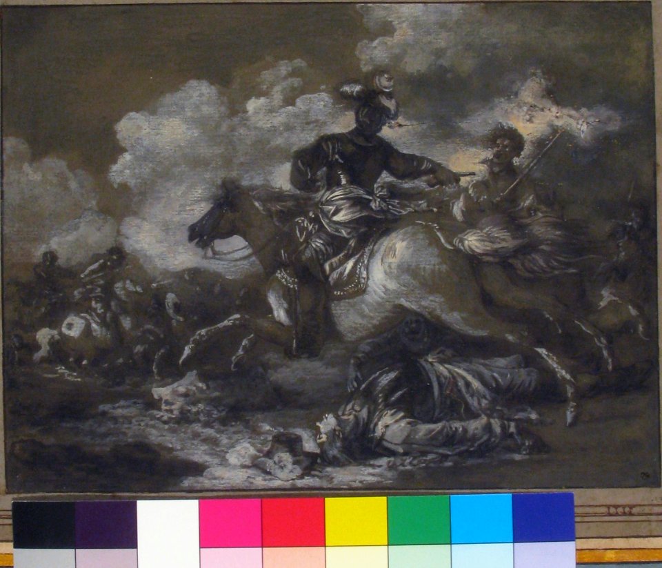 Cavalry Skirmish with a Fallen Soldier at Right MET 1983.128.3