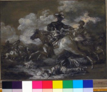 Cavalry Skirmish with a Fallen Soldier at Right MET 1983.128.3
