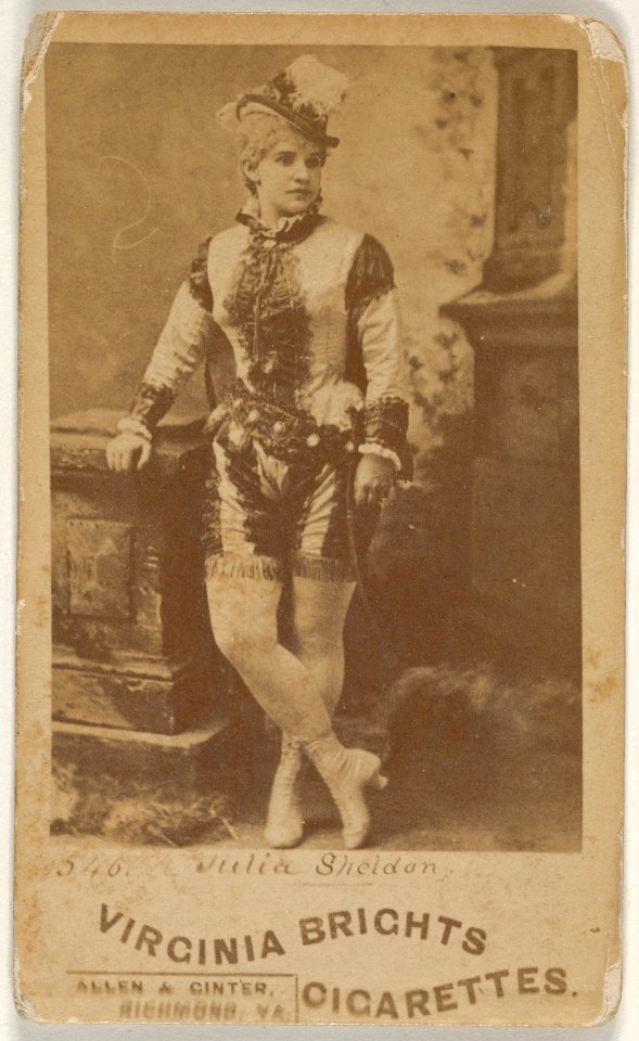 Card 546, Julia Sheldon, from the Actors and Actresses series (N45, Type 6) for Virginia Brights Cigarettes MET DP831190