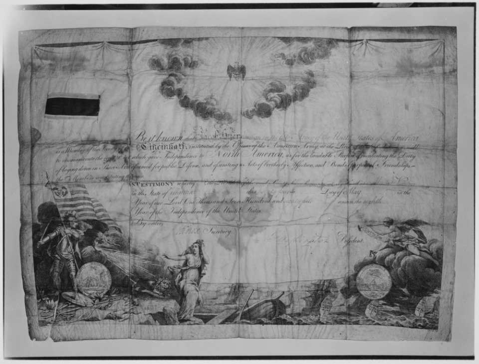 Certificate of Membership in the Society of Cincinnati MET MM7003