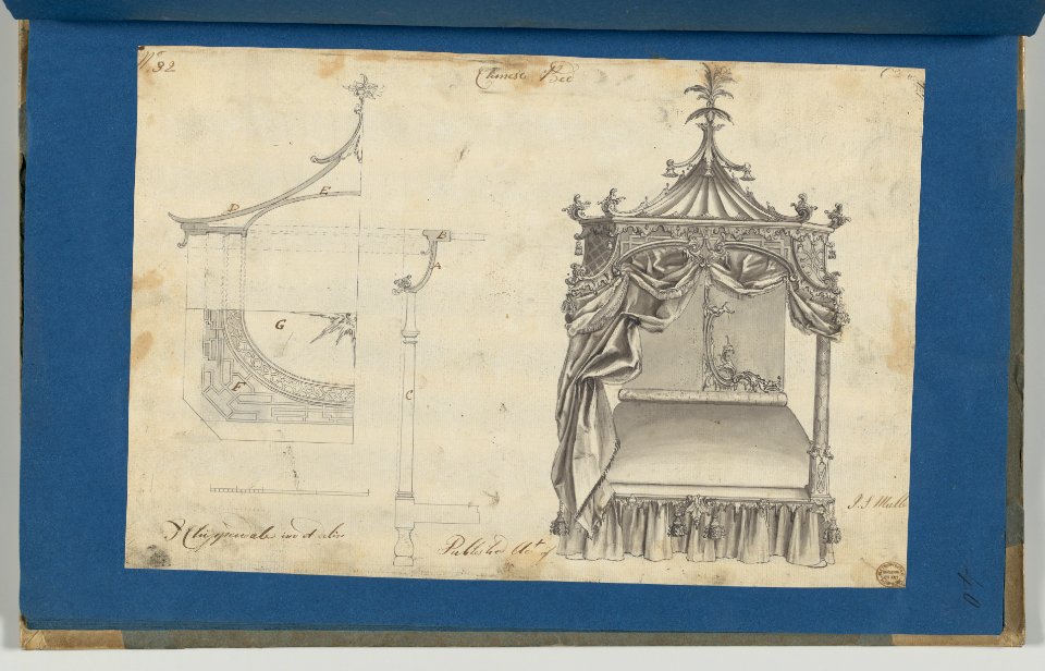 Chinese Bed, in Chippendale Drawings, Vol. I MET DP-14278-035