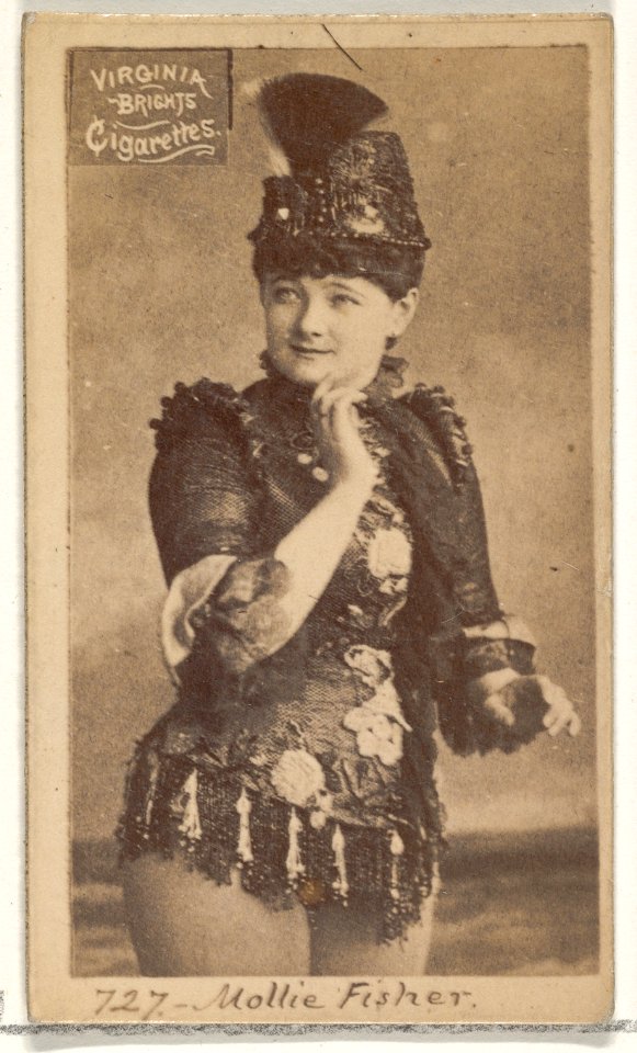 Card 727, Mollie Fisher, from the Actors and Actresses series (N45, Type 2) for Virginia Brights Cigarettes MET DP830940