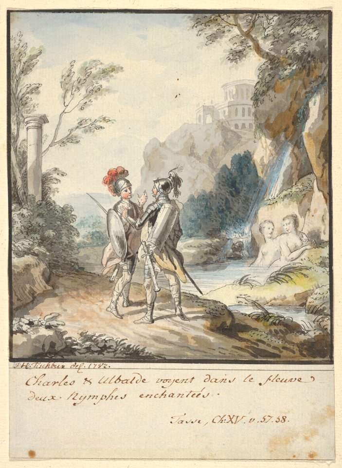 Carlo and Ubaldo Resisting the Enchantments of Armida's Nymphs (from Torquato Tasso's "Gerusalemme liberata", 15-57-58) MET DP831814