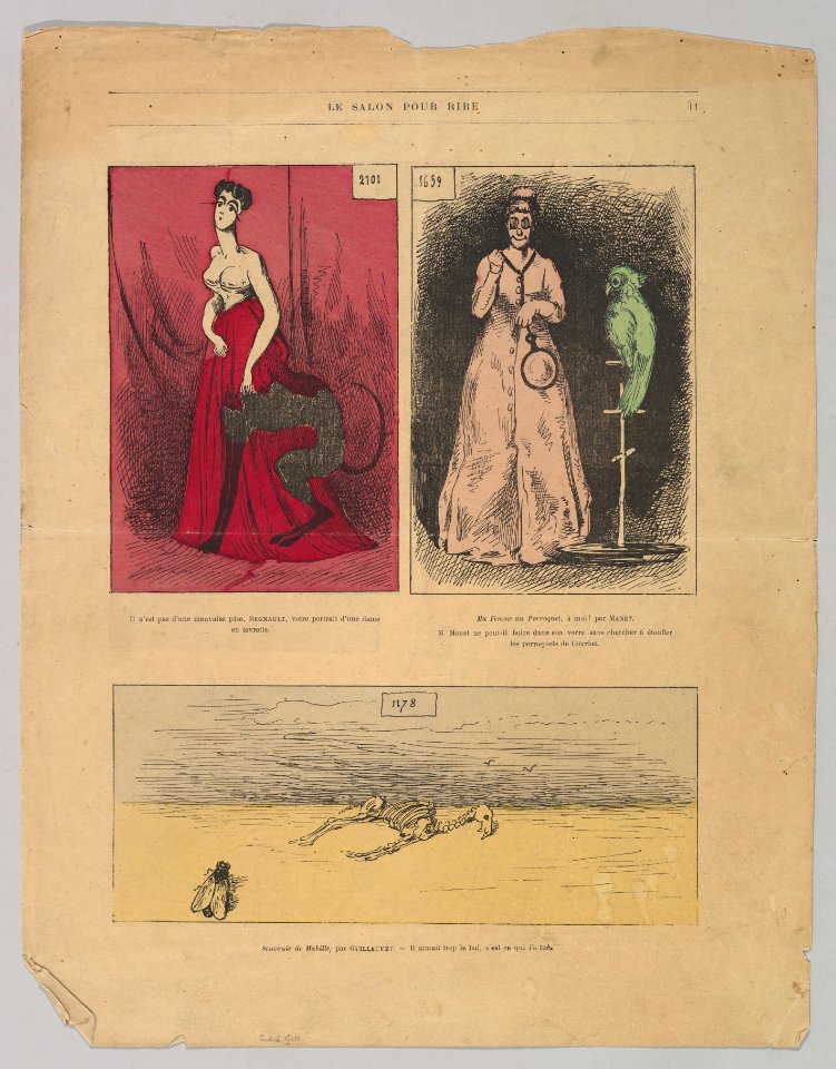 Caricatures of paintings by Daubigny and others in Le Salon Pour Rire MET DP824547