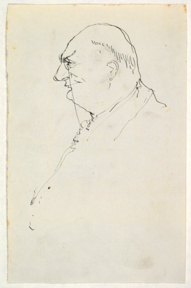 Caricature of a Man Wearing a Monocle Seen in Profile MET DP829450
