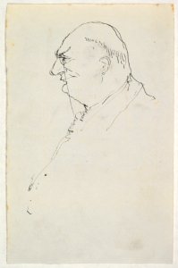 Caricature of a Man Wearing a Monocle Seen in Profile MET DP829450