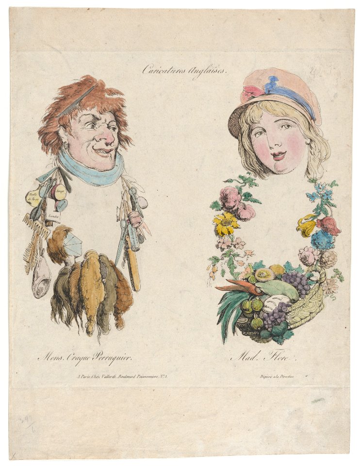 Caricatures Anglaises- Monsieur Craque Perruquier et Mademoiselle Flore MET DP872970