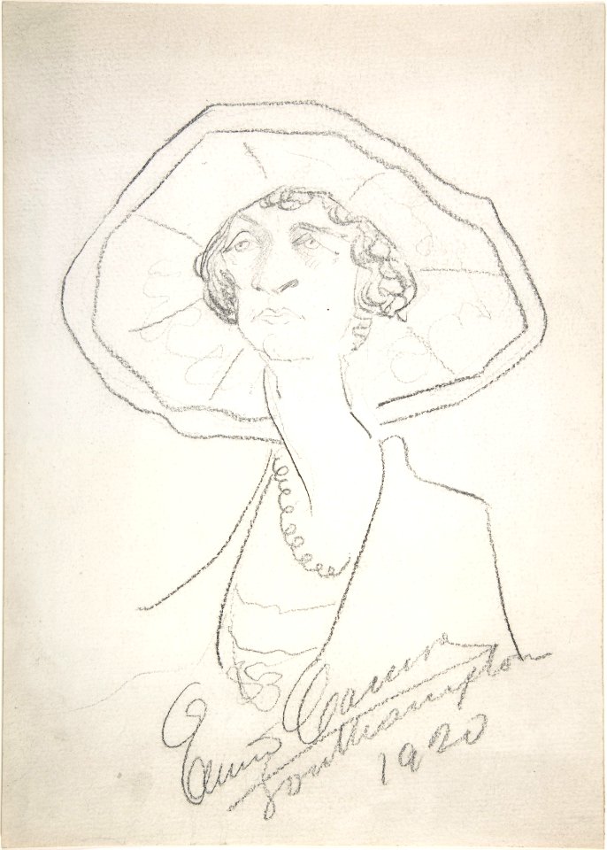 Caricature of a Woman in a Large Hat MET DP808727