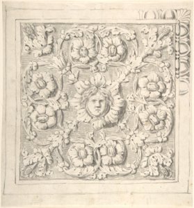 Classical Molding with Human Head at the Center Surrounded by Leaves and Vines MET DP804422