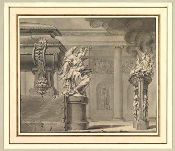 Classical Scene with a Tomb and Flaming Brazier MET DP819330