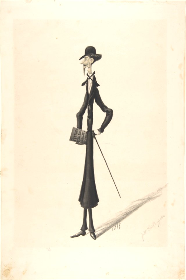 Caricature of a Tall Thin Man Carrying a Book MET DP803932