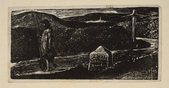 Colinet's Journey, Milestone Marked 'LXII Miles to London', from Thornton's Pastorals of Virgil MET DP816869